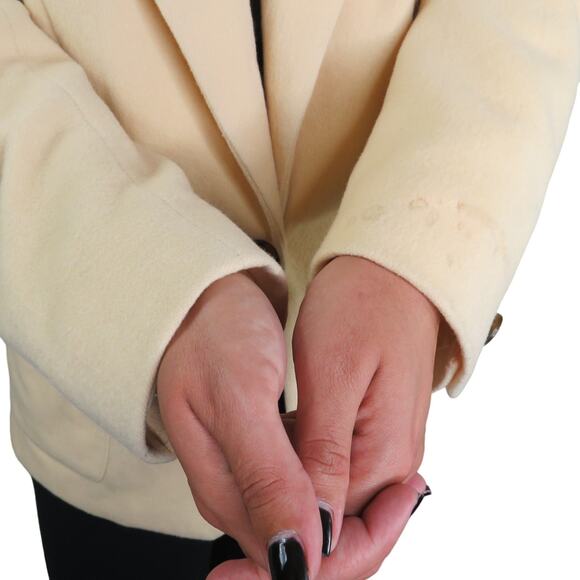 1980s Vintage Talbots Cream Blazer Jacket Twee Glam Retro Vintage Coat Medium - Picture 5 of 11